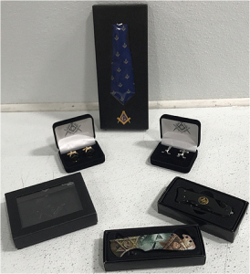 Masonic Exchange Pocket Knifes, Tie, Wallet, Cufflinks