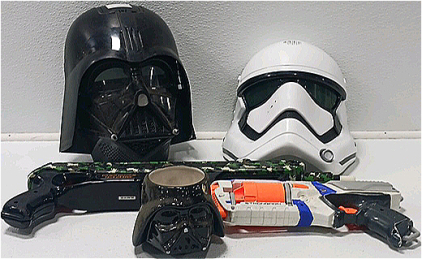 Star Wars Masks, Mugs, Salt Shooter And Nurf Gun