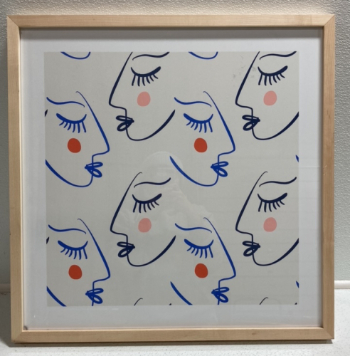 24” x 24.5” Framed Simple Faces Print