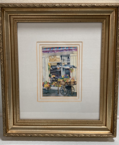 22.25” x 25.25” Framed Floral Cart Print