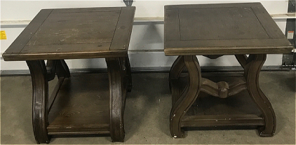 (2) Wooden Square End Tables