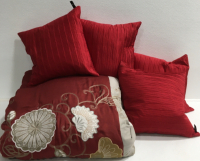 Red King Size Comforter, (4) Red Throw Pillows