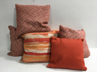 (6) Orange Throw Pillows