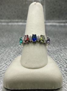 (1) Multi Gemstone .925 Ladies Ring Size 10… Amethyst, Peridot, Sapphire, Ruby, Emerald