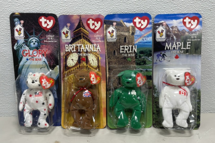 (4) McDonalds TY Collectible Bears… Glory, Britannia, Erin, Maple