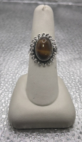 (1) Tiger Eye Jasper Ladies Ring Size 7-1/2