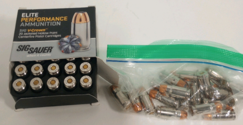 (40) Rounds Of Sign Sauer Elite v-Crown Hollow Point Ammunition