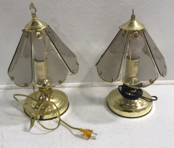 (2) Gold Mini Touch Table Lamps