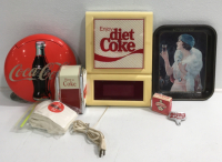Coca Cola Phone, Coca Cola Napkins & Dispenser, Coca Cola Bottle Opener, Coca Cola Tray, Diet Coke Light