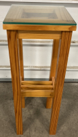 Wood Plant Stand w/ Glass Top