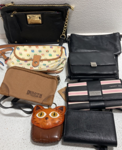 Juicy Couture Purse, Dooney and Burke Purse, Safe Keeper Small Purse, Vintage Crossbody Wallet, Tommy Hilfiger Clutch Wallet, Safe Keeper Wallet, Duluth Canvas Pouch, Cat Coin Purse