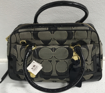 Beautiful Black And Gold Coach Handbag