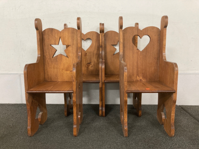 (4) Wooden Chairs