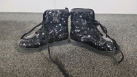 Girls Black Glitter Boots