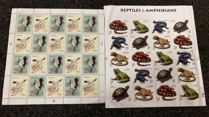 (40) US Postage Stamps Reptiles And Cranes 37c & 29c