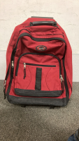 Roll-Away Deluxe Rolling Backpack- Red