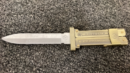 Scissor Action German Paratrooper Knife With WWII Inscriptions