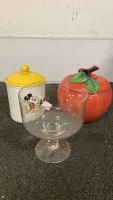 Cookie Jars and Glass Trifle Bowl