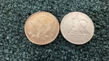 (2) One Ounce .999 Fine Copper Rounds