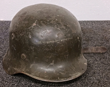 M40 Steel Helmet with Liner and Chin Straps - Produced by German WWII Helmet Manufacturer Hans Römer Fabrik from Neu-Ulm (Donau-Freiberg)