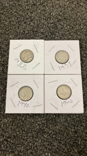 (4) Mercury Dimes