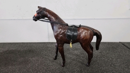 Brown Leather Horse For Home Decor