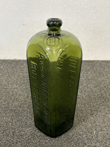 Vintage 1700-1800 A Van Hoboken & Co. Rotterdam Olive Green Gin Bottle 11” Tall Rare