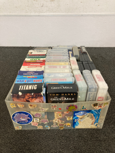 Tub of VHS Movies