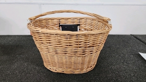 Wicker Basket With Modification To Add On To Bike