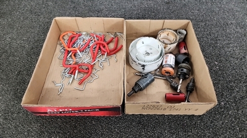 Lot Of Tool Accessories, Such As Hooks, Drill Bits & Saw Parts