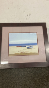 Portrait of Ocean with Boats at Shore