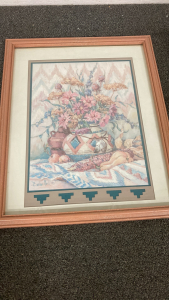 Southwest 1980&rsquo;s Flower Vase Art