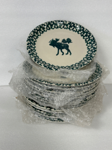 Set of Folk Craft Moose Country Dinner Plates by Tienshan