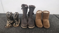 Three Pairs Of Kids Fuzzy Boots