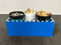 Decorative Wooden Box With Crafting Corks and Bottle Caps