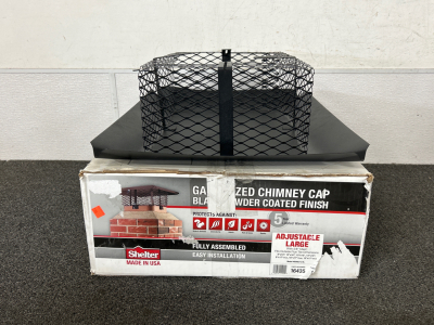 Galvanized Chimney Cap Black Powder Coated Finish Adjustable Large