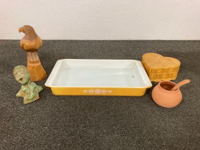 Pyrex Pan, Vintage Clay Pot, Home Decor, And More