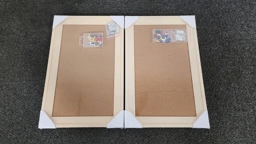 Two Brand New Framed Cork Boards With Accessories