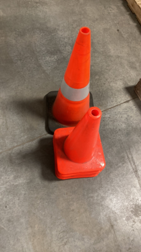 Orange construction cones