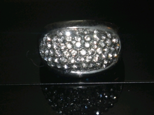 Silver-Tone Dome Ring Size 8