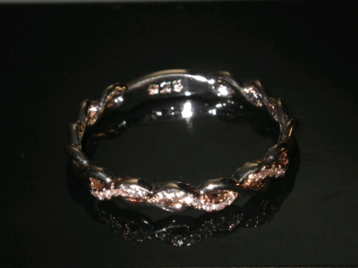 Rose Gold Tone Wedding Band Marked Size 9.5