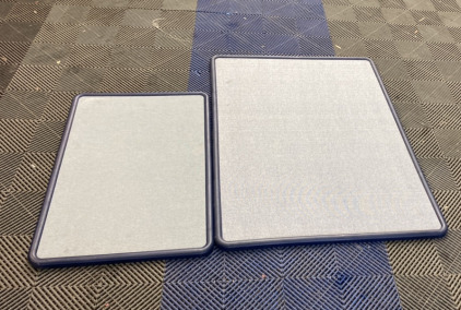 (1) 36&rdquo;x24&rdquo; Blue Bulletin Board, (1) 36&rdquo;x48&rdquo; Blue Bulletin Board