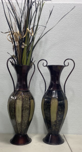 (2) Large 24&rdquo;x6&rdquo; Vases