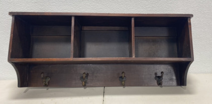 15&rdquo;x31&rdquo; Brown Walk way Coat Hanger and storage station