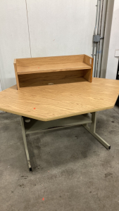 Metal Frame Corner Desk w/ Matching Shelf