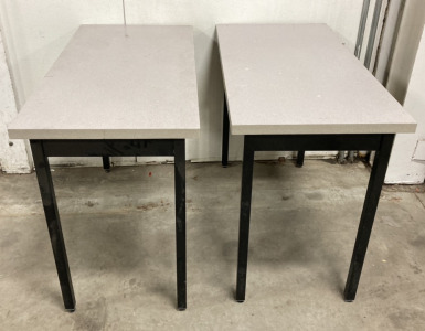 (2) Small Metal Frame Tables