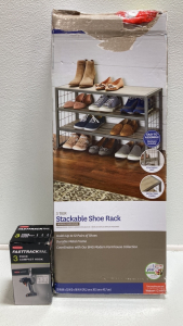 3-Tier Stackable Shoe Rack, 3pc Compact Hooks for FastTrack Rail