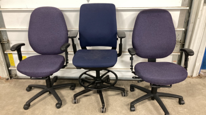 (3) Wheeled Desk Chairs