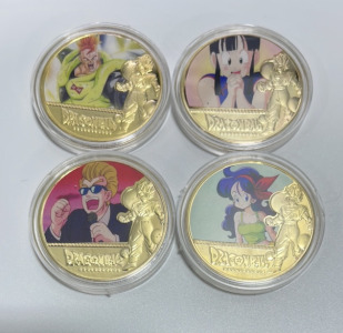 (4) Dragonball Gold Plated Collector Coins