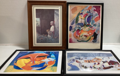 (3) Art Posters in 19.5&rdquo; x 25.5&rdquo; Frames, Wood 20&rdquo; x 26&rdquo; Framed Print